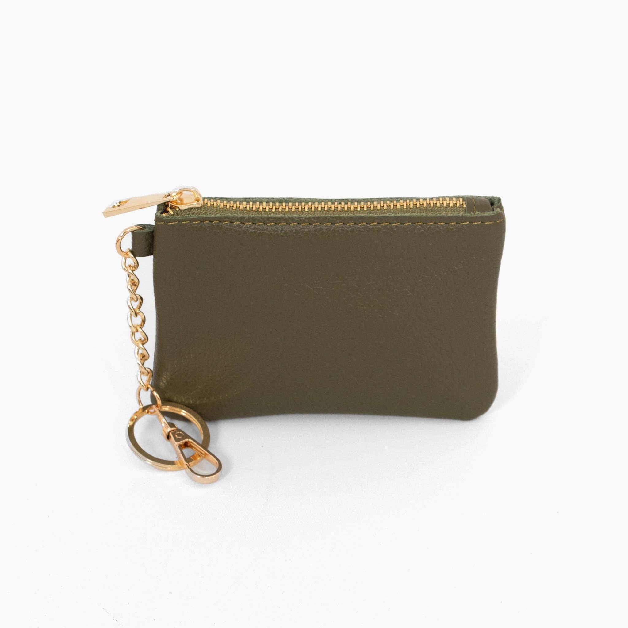 Italian Leather Small Clip On Purse