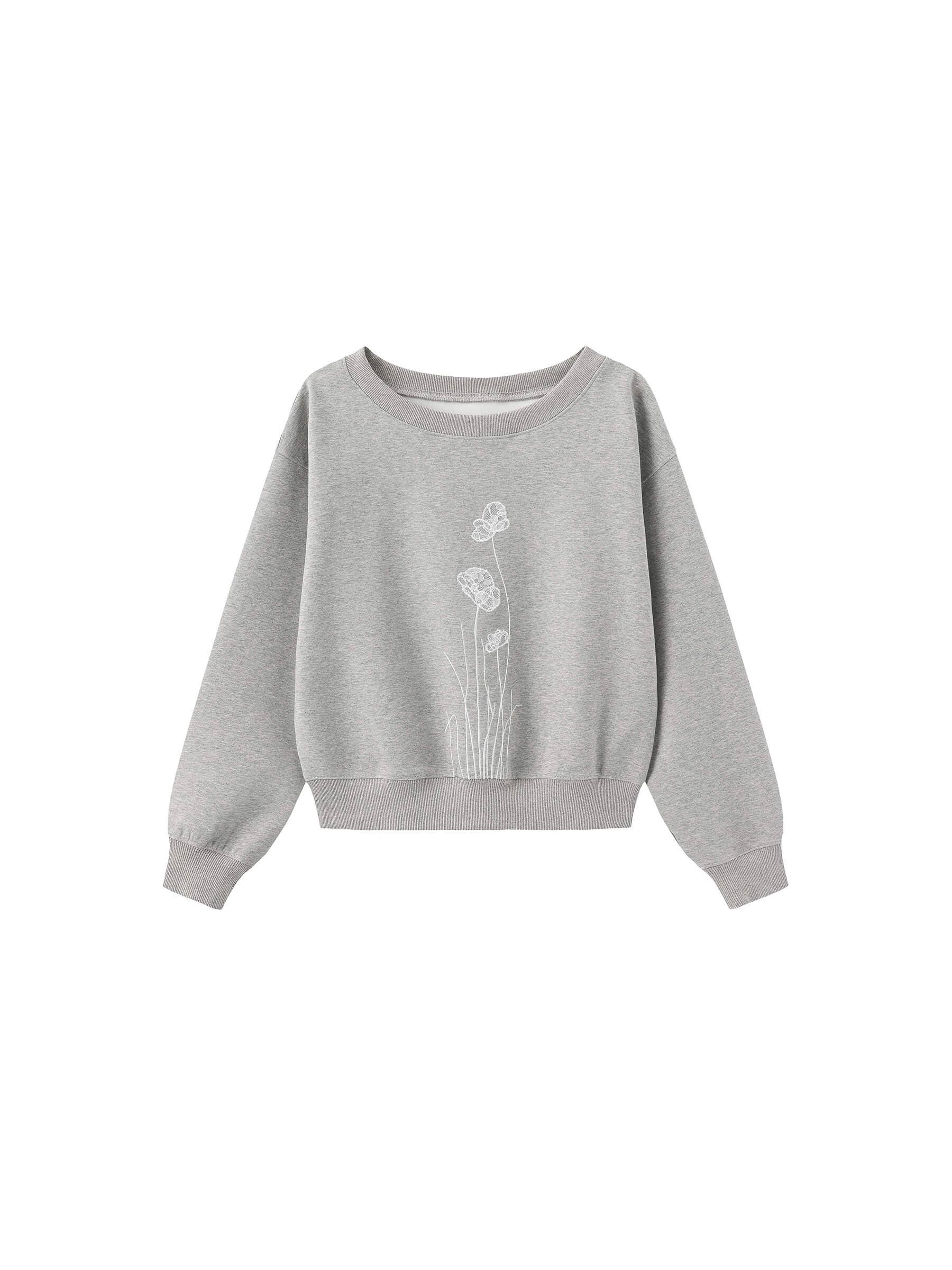 Cubic grey lace oversized sweatshirt