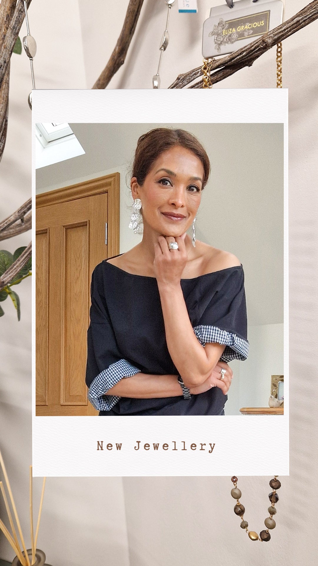 Overlapping Long Silver Beaten Disc Drop Earrings