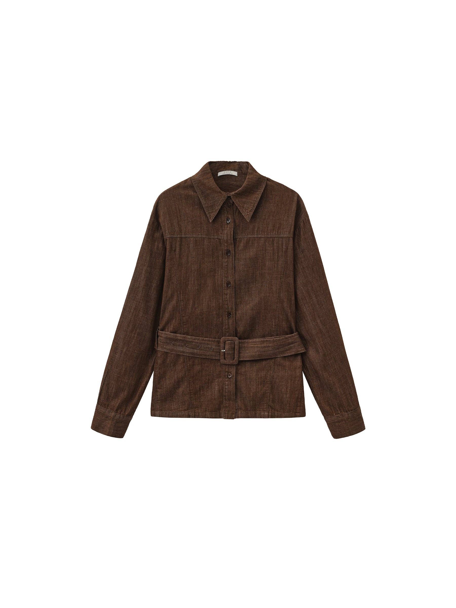 Brown corduroy jacket on a white background