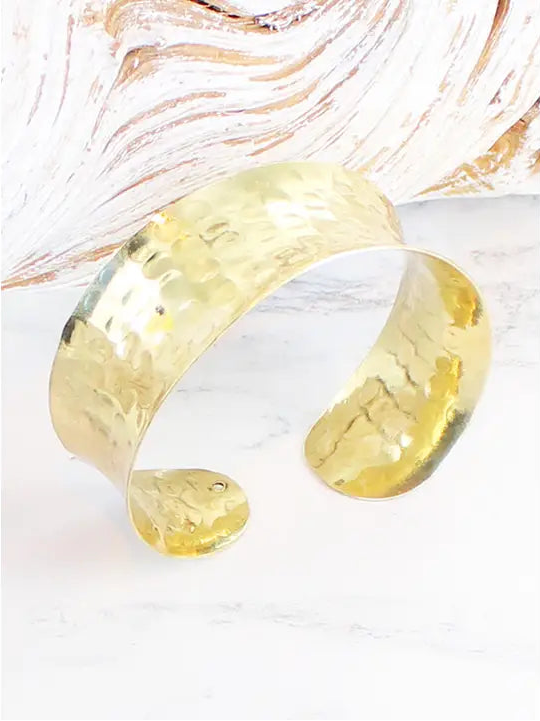 Gold Solid Beaten Cuff