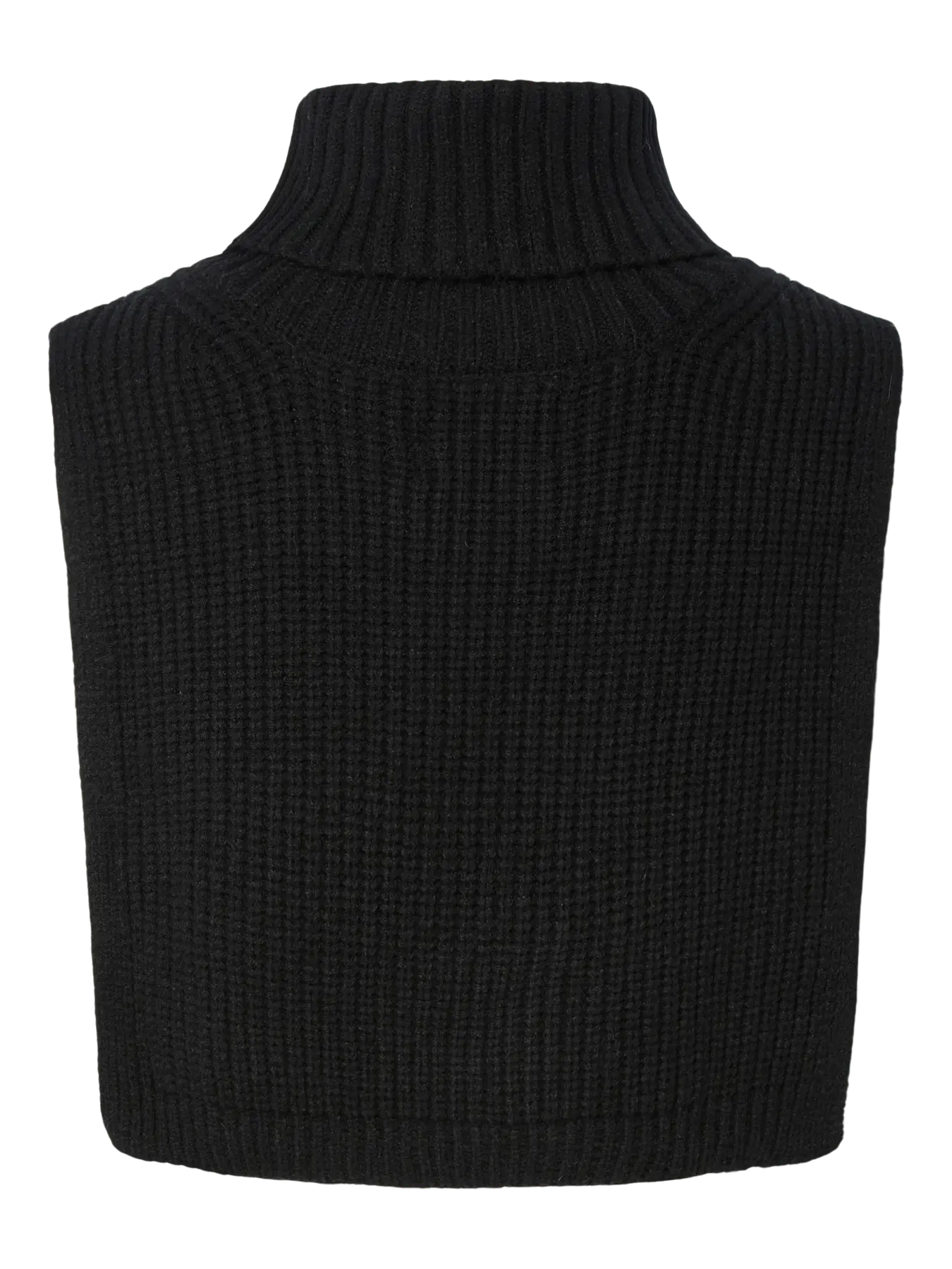Black ribbed knit vest on a white background