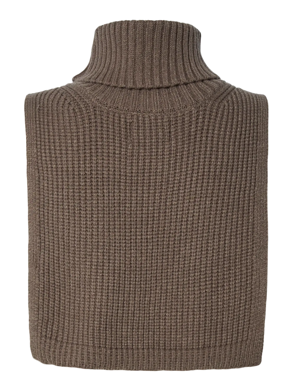 Brown knitted vest on a white background