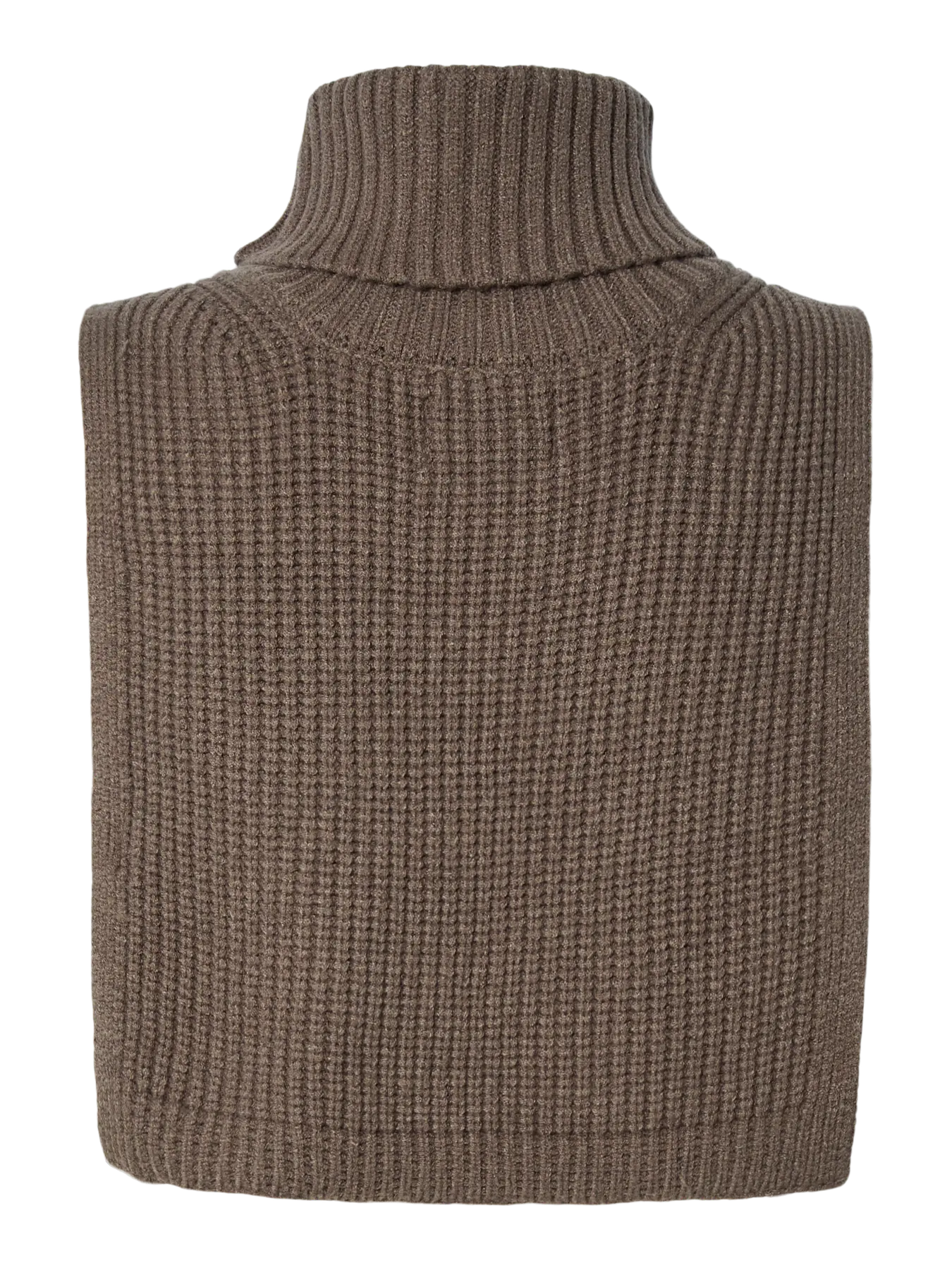 Brown knitted vest on a white background