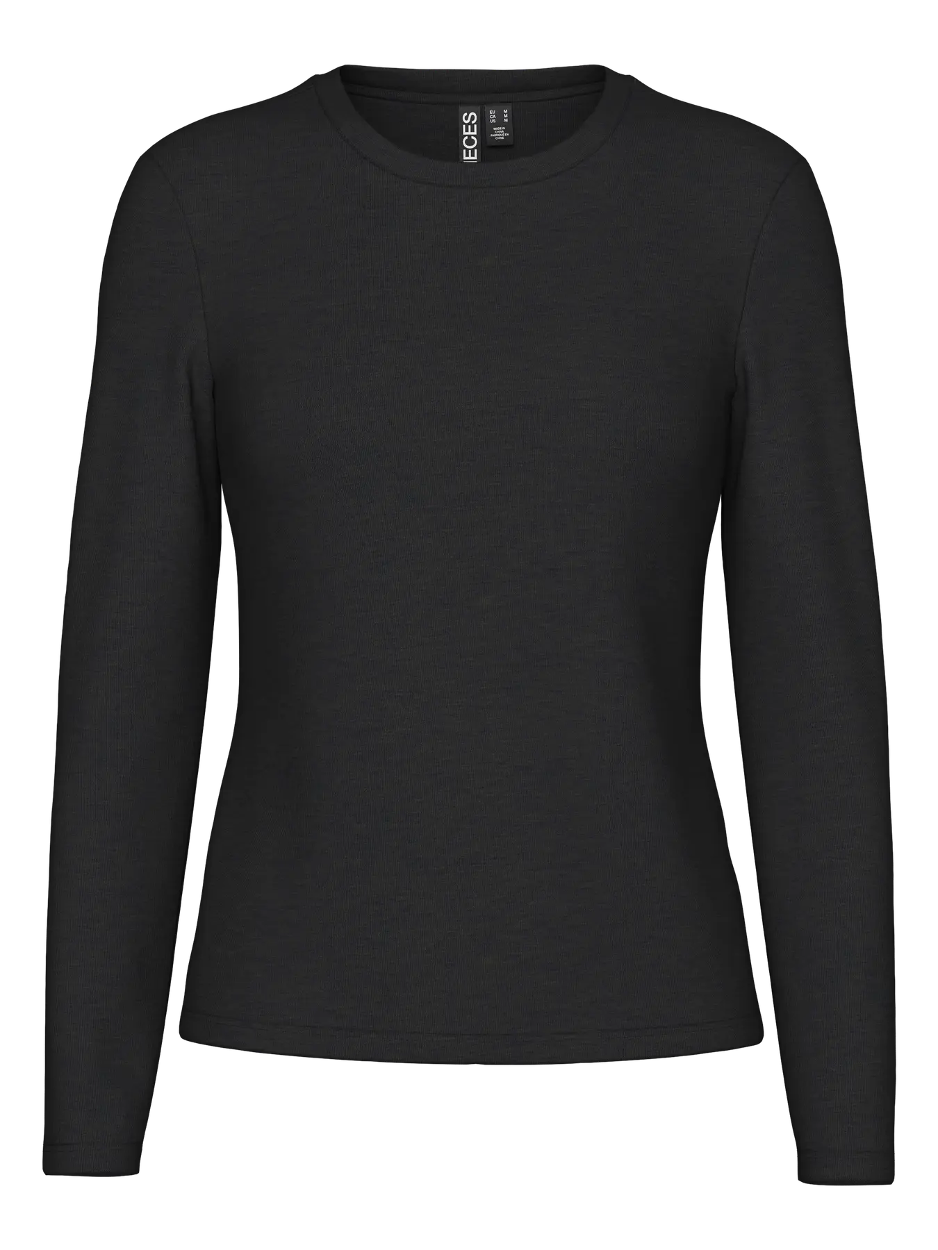 Black long-sleeve shirt on a white background