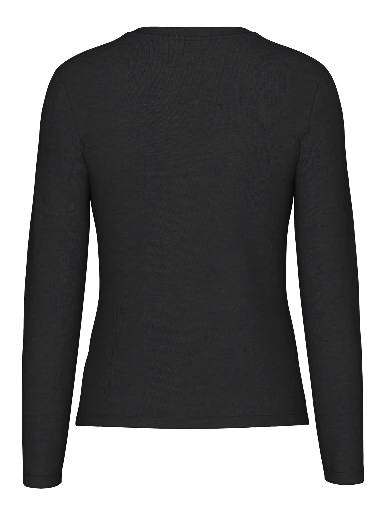Black long-sleeve top on a white background