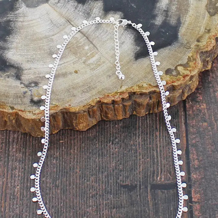 Short Discs Silver Plated Necklace