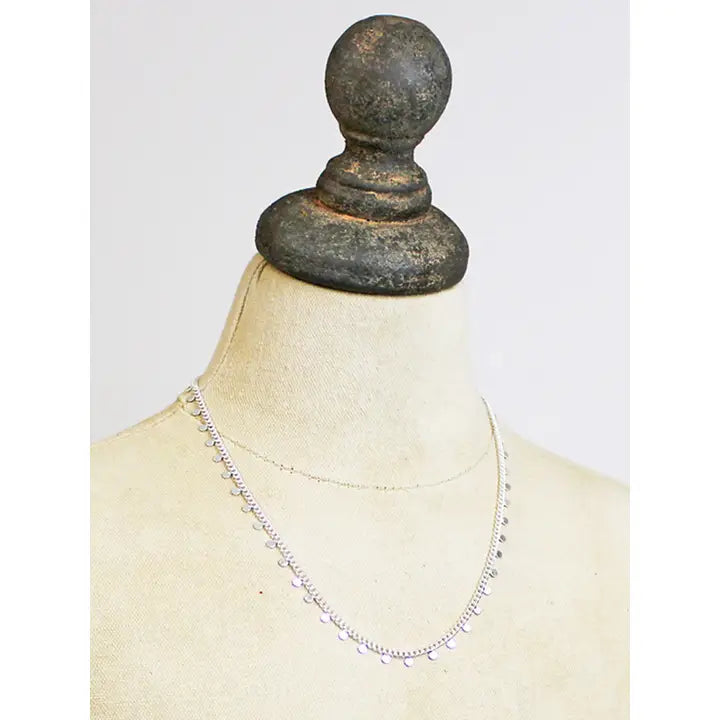 Short Discs Silver Plated Necklace