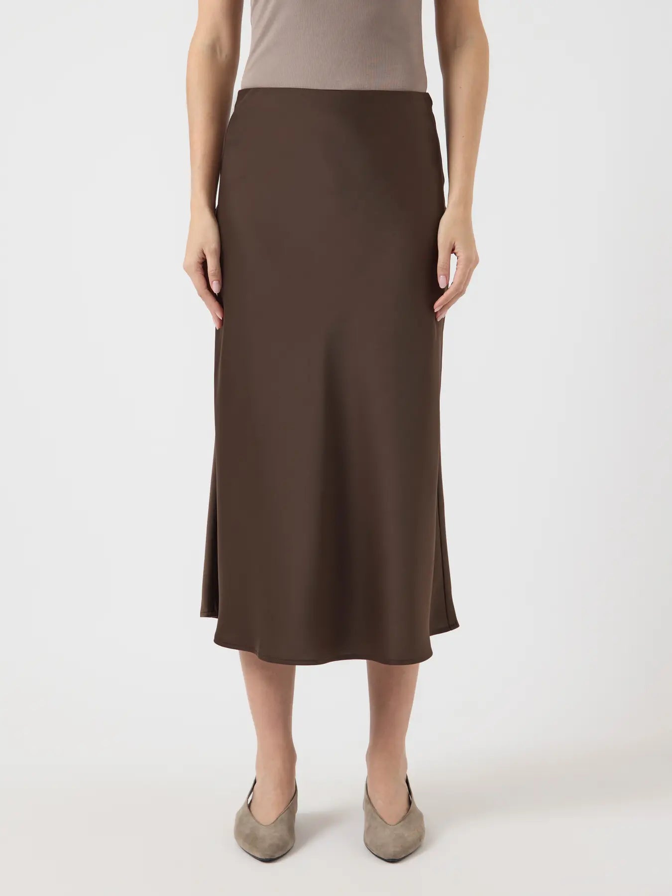 Spella Satin Midi Skirt