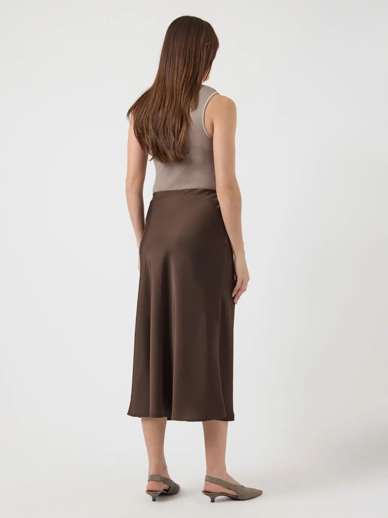 Spella Satin Midi Skirt