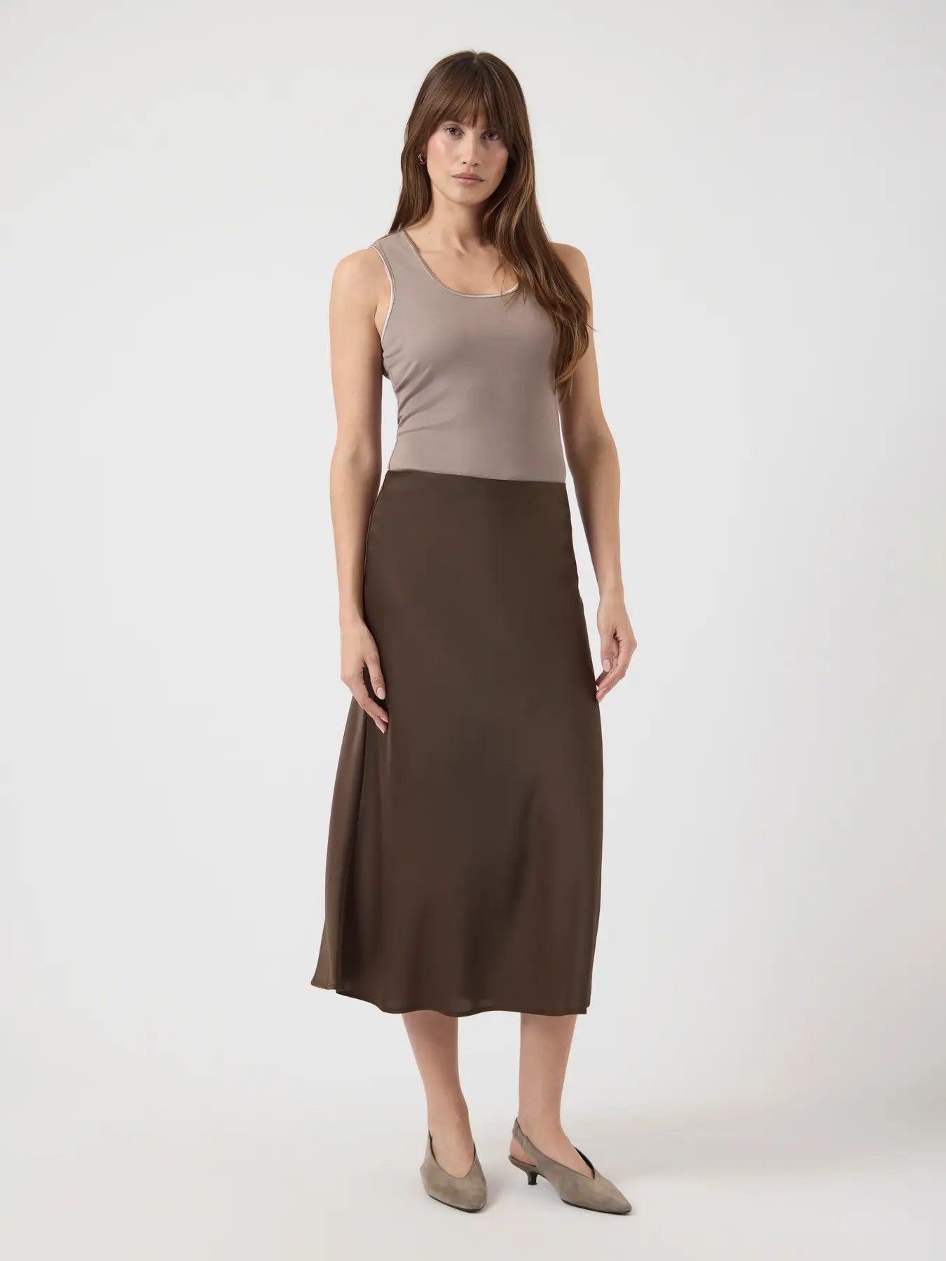 Spella Satin Midi Skirt