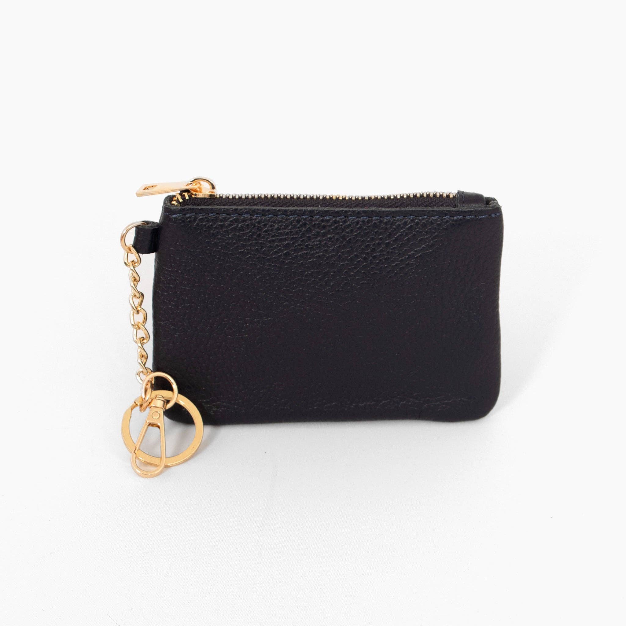 Italian Leather Small Clip On Purse