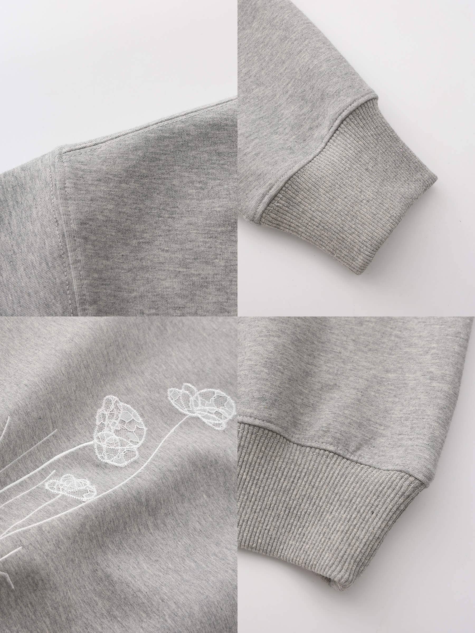 Cubic grey lace oversized sweatshirt