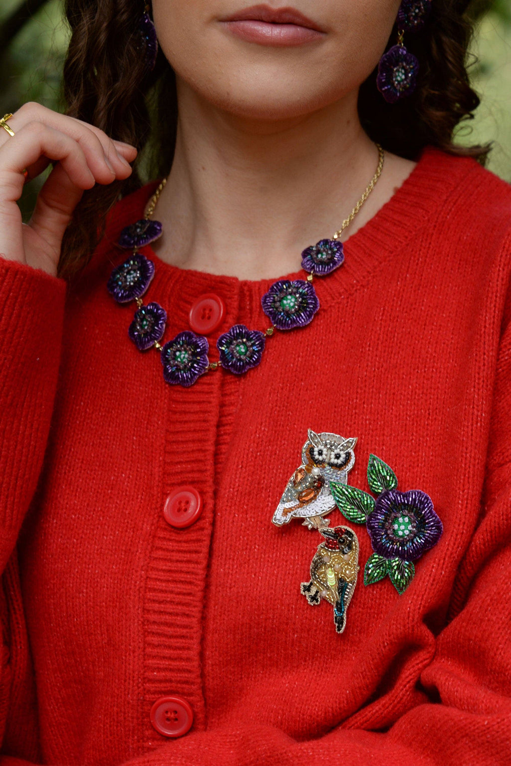 My Doris Purple Flower Brooch