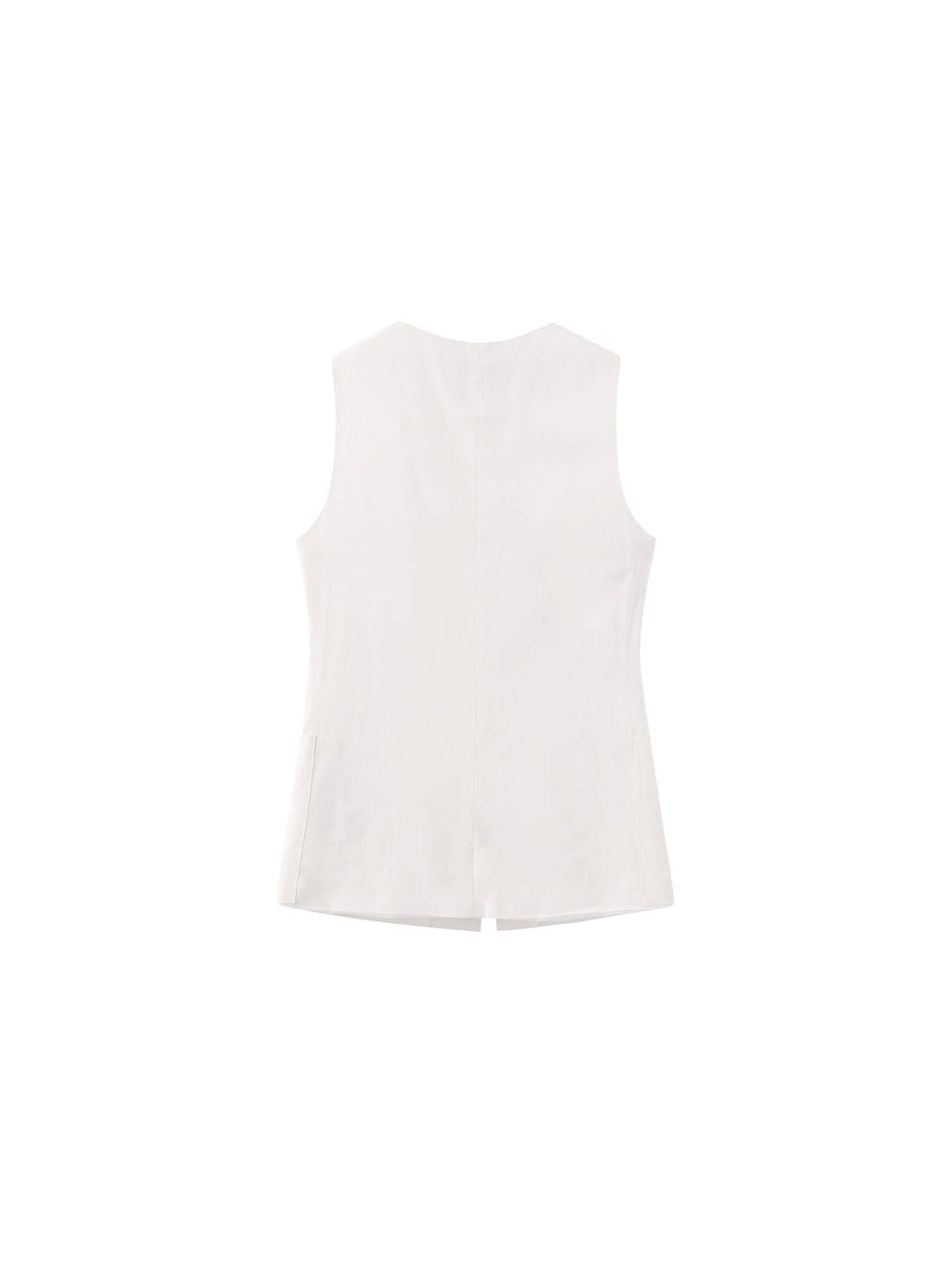 White sleeveless top on a white background