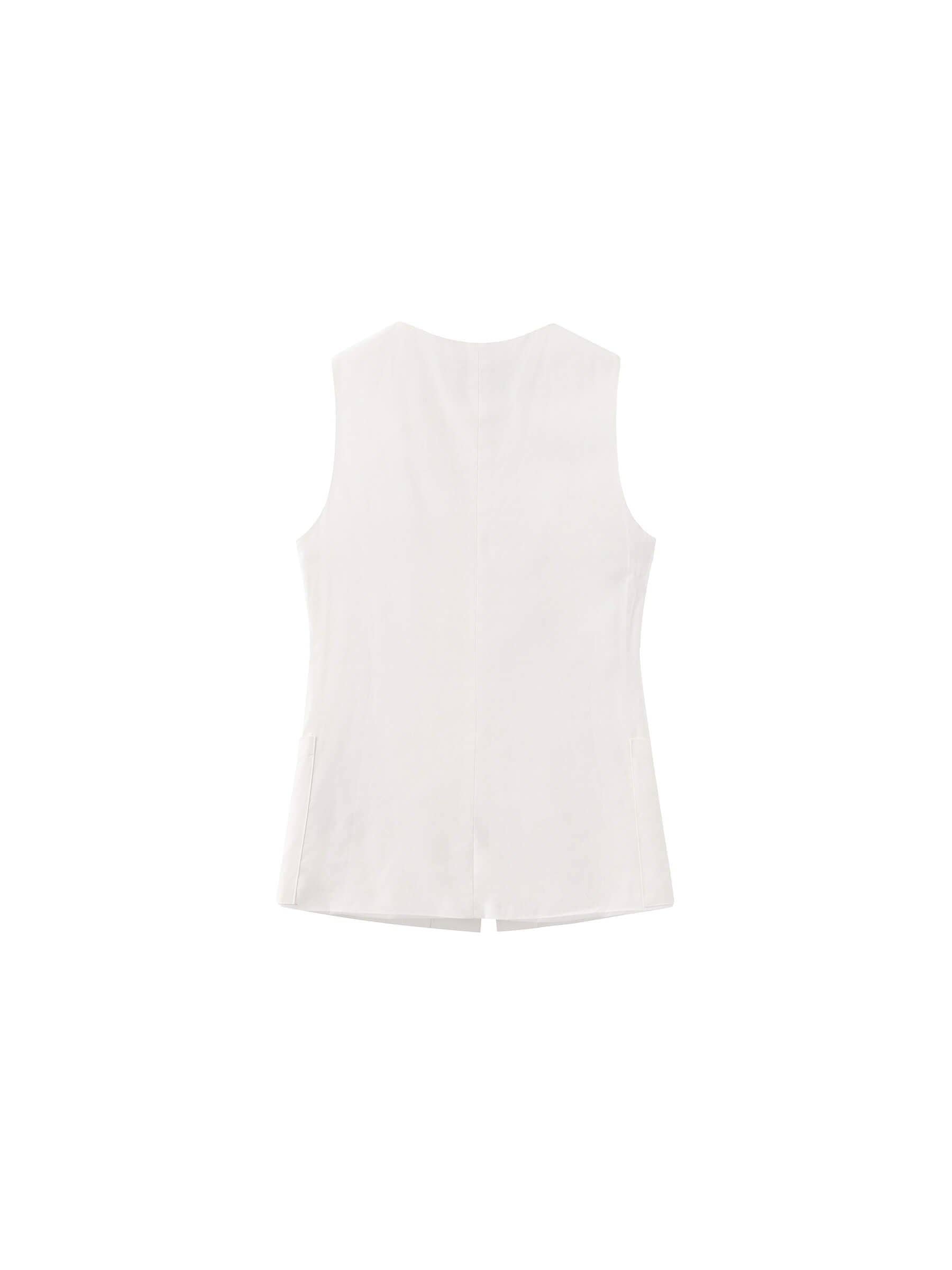 White sleeveless top on a white background