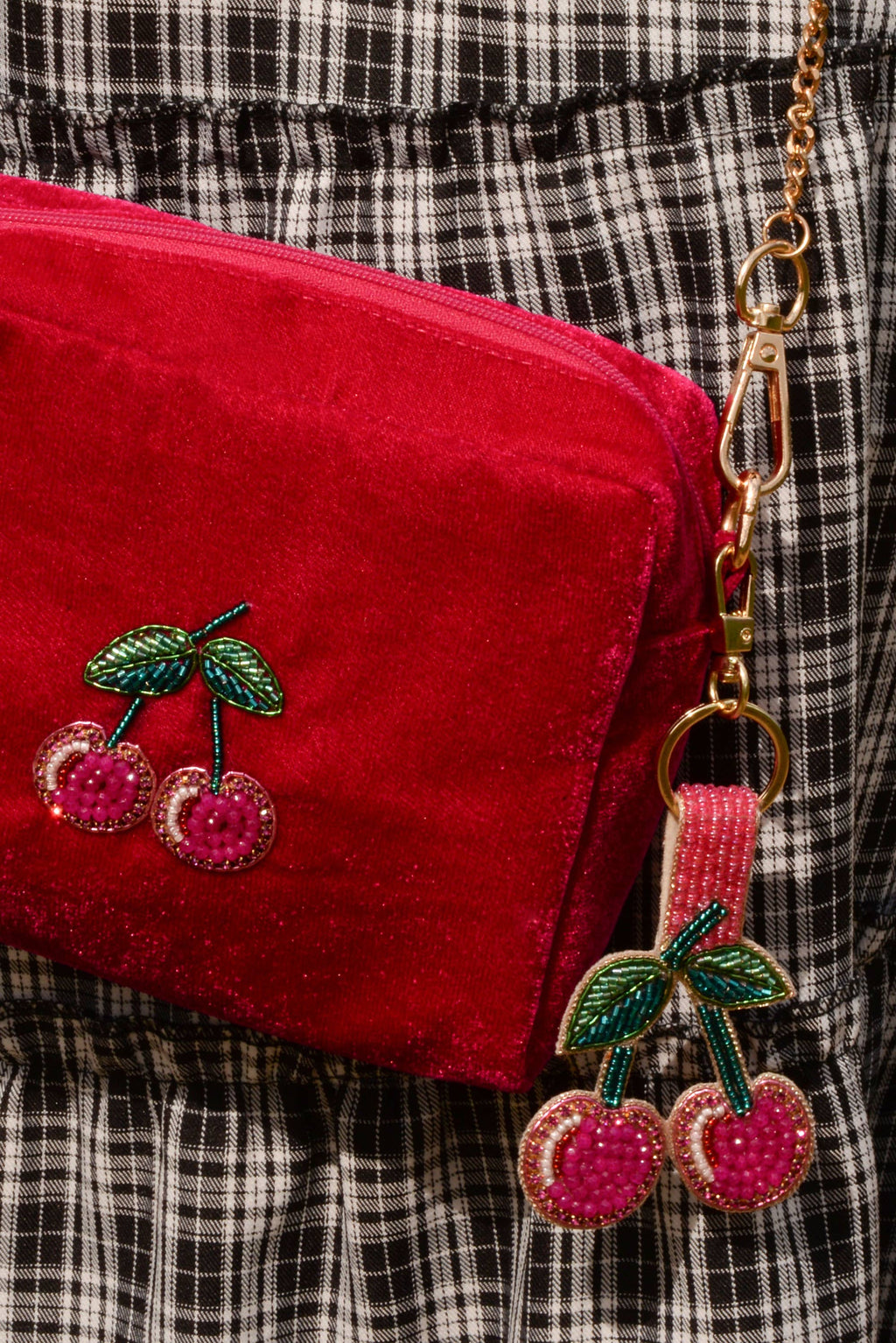 CHERRY KEYRING/BAG CHARM